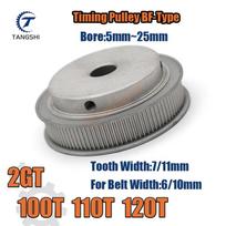 GT2 100 Teeth 110 Teeth 120 Teeth Timing pulley BF-Type Bore 5mm to 25mm Suitable for Belt Width 6/10mm 2GT 100T 110T 120T for Belt Width 6mm