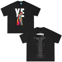 Raperio Kanye West T-shirt su 2026 m. turo spaudiniu Vyrams ir Moterims Vintažiniai Drabužiai T-shirt Trumpomis Rankovėmis Medvilniniai Oversized T-shirtai 4XL