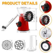 Manual Meat Grinder Mincer Meat Machine Sausage Stuffer Meat Stuffing Spice Grinder for Meat Ginger Garlic Chilli Kitchen Gadget raudona