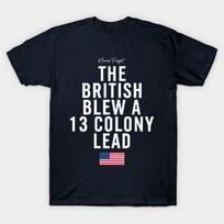Asian Size Men Black Print T-shirt The British Blew A Thirteen Colony Lead No-Cut Print Cotton Tshirt 3XL juoda