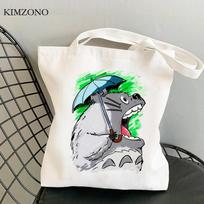 Totoro pirkinių krepšys medvilninė drobė pirkėjo bakalėjos rankinė krepšys sacola bolsas ecologicas audinio cabas 24*26cm