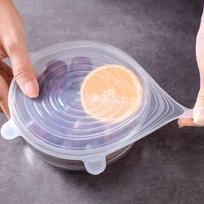 Silikoniniai dangteliai Pritaikomi silikoniniai dangteliai Universalūs indų tempimo dangteliai Išlaikantys šviežumą 6pcs