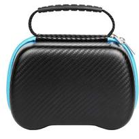 1 Set for PS5 Game Controller Storage Bag for PS5 Controller EVA Protection Bag + Silicone Cover+4 Controller Joystick Cap Sets 18.5*13.4*8.1cm mėlyna/juoda