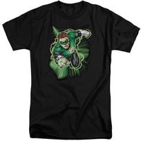 Justice League Green Lantern Energy Mens Tall T Shirt Black 2XL
