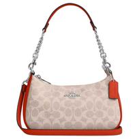 Coach Teri 24 Logo Coated Canvas Crossbody Shoulder Bag Medium Women bags Sand Deep-Orange CV933-SVXIK Basic Set (Bag+Dust Bag)