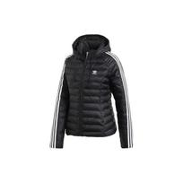 Adidas Originals šilta sportinė striukė su gobtuvu, moteriškas laisvalaikio juodas viršutinis drabužis ED4784 30 black