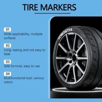 White Tire Paint Pen Car Tire Paint Marker Non-Fading Paint Creative Diy Oil-Based Pen Waterproof Tire Pen