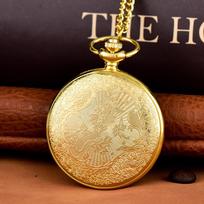 New Fashion Golden Polished Pocket Watch Exquisite Roman Numerals Clock Necklace Pocket Watch For Men Women Gift
