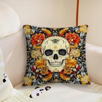 Vintage Skull Floral cushion cover Pillow Case Plush Fabric Soft Double Sided Print Sofa Cushion Cover Throw Pillow Covers 30x30cm