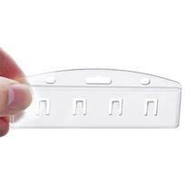 Horizontalus pusės kortelės laikiklis Skaidrus vizitinės kortelės dėklas Ištraukiamas ženklelio ritinėlis Raktų pakabukų laikikliai Transparent