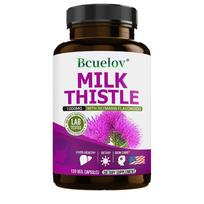 Milk Thistle 1000mg Supplement with Silymarin Flavonoids - Premium Liver Health Formula - Veggie Capsules - 120 Count 120PCS