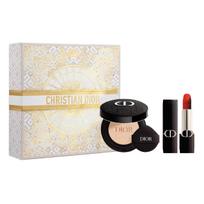 Dior Cushion Foundation With Rouge Dior Set Lipstick Velvet #999+0N Foundation