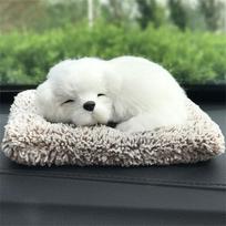 Mieganti šunų žaislinė figūrėlė Šunų imitacijos Automobilių dekoracija Prietaisų skydelio papuošalai Automobilio prietaisų skydelio papuošalai Samoyed small