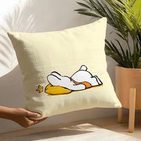 2 Cute Sleeping Polar Bear Cartoon Pattern Pillow Case Home Living Room Decoration Linen Pillowcover Pillow Cases Cushion Cover Peach skin 18*18(CM)-1Pcs