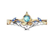 Anime žaidimo Genshin Impact Klajūno tema Cosplay žiedas Unisex reguliuojamas atviras pakabukas žiedai Papuošalų aksesuarai Dovanos resizable auksas