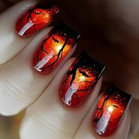 Halloween Press On Nail Artificial Nail Featuring Pumpkin Ghostly Spiderweb Art For Costume Parties 24pieces/set 1