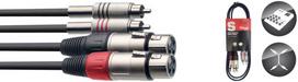 Stagg REAN 2x XLR/f - 2x RCA, 1,5m