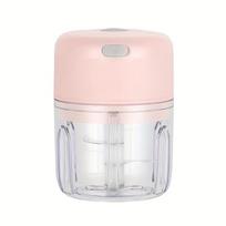 250ml Mini Rechargeable Garlic Chopper and Meat Grinder, Durable and Sturdy, Suitable for Crushing Garlic, Chili, Onions, Minced Meat, Nuts, and More rožinė