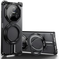 Oatsbasf Metalinis telefono dėklas, skirtas Honor Magic Vs3/2/V3/2, su žiedu, magnetiniu plonu berėmiu minimalistiniu apsauginiu rėmeliu For Honor Magic V3 juoda