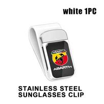 FZMVI1 Car Sun Visor Glasses Holder Card Ticket Stainless Storage Clip For Abarth FIAT 500 FR Stilo Doblo Tipo Lancia Musa Grande