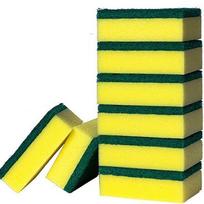 Durable 8pcs Kitchen Scrubber Set With Yellow And Green Sponge Pads