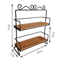 Japoniško stiliaus daugiaaukštis stalas-lentyna Stalo viršaus ekspozicinis stovas Kosmetikos laikiklis Virtuvės prieskonių organizatorius Svetainės dekoravimui 22.5x30cm brown