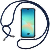 Case for Samsung Galaxy A27 5G, Anti-Scratch Soft Silicone Protection with Navy Blue Shoulder Strap mėlyna