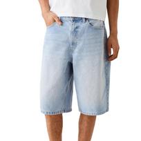 Men's Loose Fit Denim Shorts, Classic 5-Pocket Knee Length Jean Shorts, Casual Summer Lightweight Blue Shorts XL