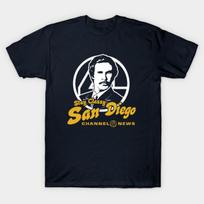 Asian Size Men Black Print T-shirt Stay Classy San Diego No-Cut Print Cotton Tshirt L juoda