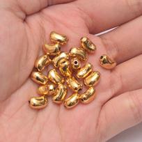 10pcs Non-Fading 24K Vacuum Gold Gloss Surface Ingot Bead Spacer Beaded Diy Handmade Bracelet Necklace Loose Bead Accessories Gold Ingot brown