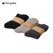 Tri-polar Men's Rabbit Wool Thermal Mid-Calf Socks (3-Pair Pack) 39-44