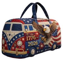 Patriotic Quilted Duffel Bag, Large Capacity Waterproof Handbag, Stain-Resistant Tote for Travel Fitness Work Outdoor S D