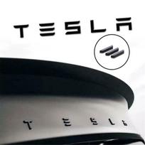VKYA1 1vnt 3D ABS logotipas Tesla emblemos raidės Automobilio bagažinės ženklelis Galinė raidžių etiketė Galvanizuota MODELiams 3, S, X Modifikuoti priedai matinė juoda spalva