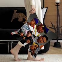 Wu-T--Tang Clan Pillow Gifts Home Office Furnishings Bedroom Sofa Car Cushion Cover Case 45X45Cm Peach skin 18*18(CM)-1Pcs