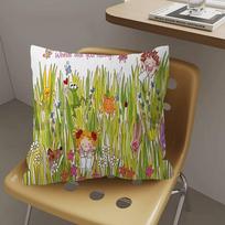 C-Coco-Chan Anime Maple Design Cushion Cover Happy Autumn Harvest Decor Holiday Decorati Pillow Cover Peach skin 18*18(CM)-1Pcs