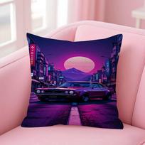 Neon Night City Landscape s Cyberpunk Car Cushion Cover x Polyester Sofa Cushions Throw Pillow Home Decoration Pillowcover 40x40cm