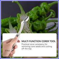 Good-4PCS Jalapeno Pepper Corer,Stainless Steel Chili Grip Jalapeno Corer, Core Deseeder For Jalapenos,Chilis,Bell Peppers sidabras