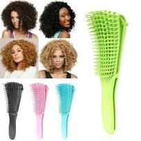 Detangler Hair Brush Comb Detangle Combing Wet+Dry Curly Natural Hair Styling UK žalia