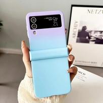 Gradientinis dviejų spalvų dėklas Samsung Galaxy Z Flip 6 5 4 3 ZFlip Flip5 Flip6 spalvų kontrastas itin plonas smūgiams atsparus kietas viršelis Z Flip 4