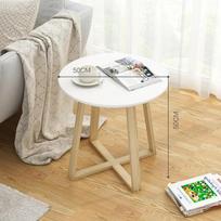 Nordic Small Round Coffee Table Solid Wood Bedside Desk Sofa Side Japanese Simple Side Desk Study Table Living Room