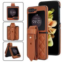 Wrist Strap Leather Phone Case for Samsung Galaxy Z Flip 6 5 4 3 Flip6 Flip5 Flip4 Flip3 5G Plastic Hard Shell Protective Cover Galaxy Z Flip6