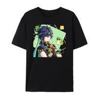 Genshin Impact Kinich Kachina Mualani Ajaw Impression Unisex Short Sleeve Crewneck T-Shirt S juoda
