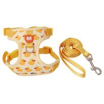 Nylon Cartoon Duck Dog Harness Vest Style Adjustable Buckle Yellow Duck Dog Rope Escape Proof with Leash Pet Harness Yorkshire (Yellow,S) geltona