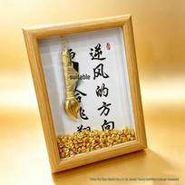 999 Pure Gold Wenchang Pen Ornament - Motivational Desk Display for Exams and Office Brush No Gold