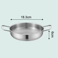 Food Grade Stainless Steel Hot Pot Dual Handles Gas & Induction Suitable for Seafood Ramen Home Cooking A