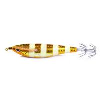 Fishing Lure with 2 Hooks 10.5cm/9.5g Simulation Wood Shrimps Squid Hook Jigging Fishing Lures for Sea Fishing geltona