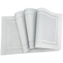 Plaunamos PVC padėkliukai valgomojo stalo kilimėliui Neslystantis padėkliukų rinkinys virtuvės reikmenyse Įstrižainė pynimo taurė padėkliukas vynui Set of 10 pilka