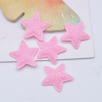 100 vnt 25 mm Bling Star paminkštinto blizgančio audinio aplikacijos amatams Drabužių siuvimo pleistrai „Pasidaryk pats“ galvos apdangalų lanko dekoro priedai rožinė