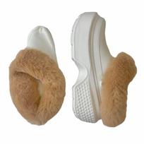 Nuimami pliušiniai medvilniniai batų užvalkalai - Žieminiai šilti, plaunami, pastorintas minkštas pamušalas 24-25=C7 Inner Length 160 white