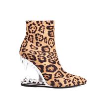 Madingi tuščiaviduriai tigro danties formos kulno dizaino trumpi batai Nauji madingi moteriški aulinukai su leopardo rašto ir zebro rašto užtrauktuku Dydis 46 35 beige
